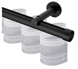 Wave Channel Curtain Rod, 28mm Black 1.0m-5.0m