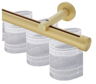 Wave Channel Curtain Rod, 28mm Brushed Brass