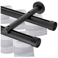 Double Wave Channel Curtain Rod, 28mm Black