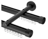 Double Channel Curtain Rod, 28mm Black